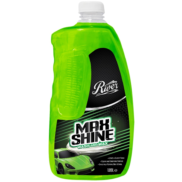 River MAX SHINE WASH & WAX Car Shampoo 1.89L LIME